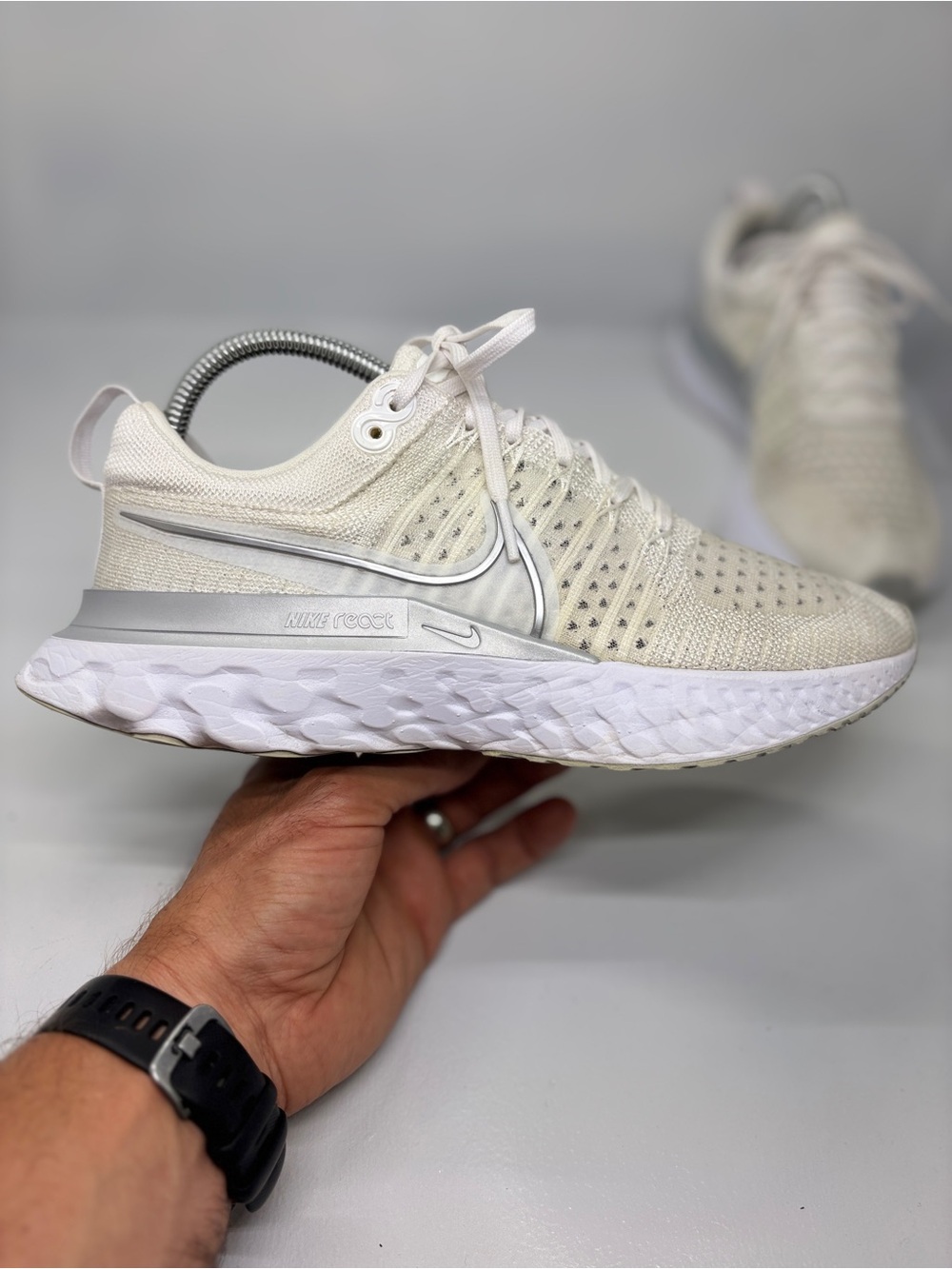 Nike React Infinity Run Flyknit Women’s 7.5 White Running Shoes Sneakers - Picture 5 of 13